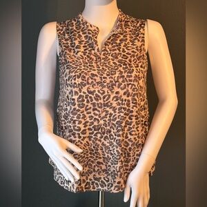 Peacock Leopard Print Sleeveless Tank Top Sz 8